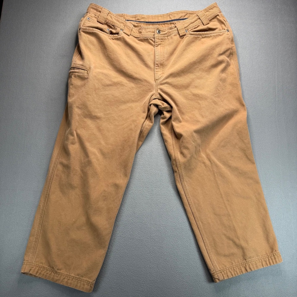 Duluth Trading Co Pants Mens 44x30 Brown Fire Hose Workwear Relaxed Fit Canvas